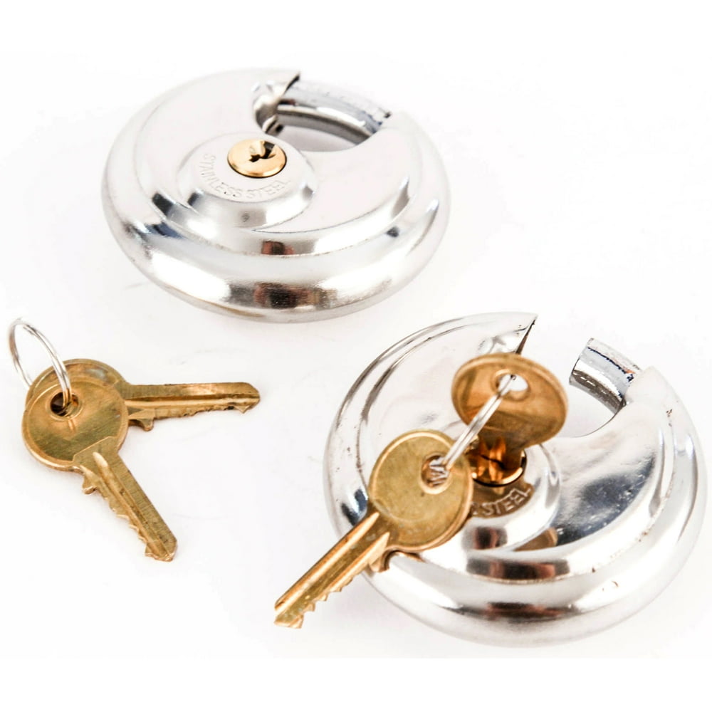 Red Hound Auto 2 Stainless Steel Armor Disc Padlocks Trailer/Self