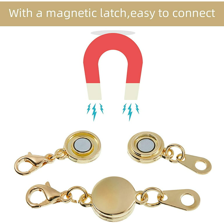 32 Pieces Magnetic Lobster Clasps Magnetic Jewelry Extenders Jewelry Magnet  Clasps Magnetic Locking Clasp Round Necklace Clasp Closures Rhinestone