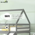 Bellemave Wood Twin Bunk Bed with Slide, Floor Toddler Bunk Bed, House