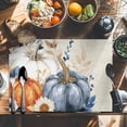 thumbnail image 6 of Thanksgiving Pumpkins Placemats Set of 8 Fall Leaves Flowers Retro Texture Heat Insulated Linen Place Mats, Washable Stain-Proof Table Mats for Dining Tables Holiday Decor 13x19inch, 6 of 9