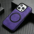 thumbnail image 3 of ELEHOLD for iPhone 12 Pro / 12 6.1" Premium PU Leather Case,Slim Thin Lightweight Skin-Friendly Strong Magnetic Compatible with Mag Safe Anti-Scratch Shockproof Case for iPhone 12 Pro / 12,purple, 3 of 5