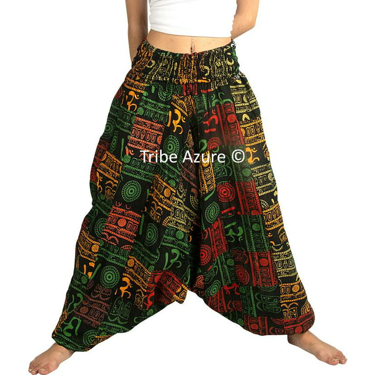 Pantalones Bohemios Hombre Harem Pantalones Thai Comodos Anchos Tallas  Grandes Pantalones Hippies Baggy Yoga Pants Playa Pantalones de Lino  Pantalones Harén S-XXL: .es: Moda