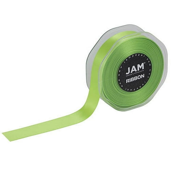 JAM Double Faced Satin Ribbon, 7/8 In x 25 Yds, 1/Pack, Lime Green