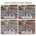 thumbnail image 7 of ODIKA 8'x10' Washable Area Rug Non-Shedding, Easy Care, Independence Day With Faded Star Design And Radiating Stripes for King Size Bedroom Under Bed, Master Suite, 7 of 7