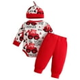 thumbnail image 6 of Kogui Boy Baby Clothes Newborn Baby Boy Clothes Plaid Letter Print Long Sleeve Hoodies + Long Pants Fall Winter Outfits Set 0 3 6 9 12 18 24 Months 2T 3T (Red,0-3 Months), 6 of 9