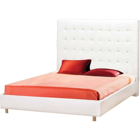 Best Master Furniture Tufted Faux Leather Upholstered Platform Bed,