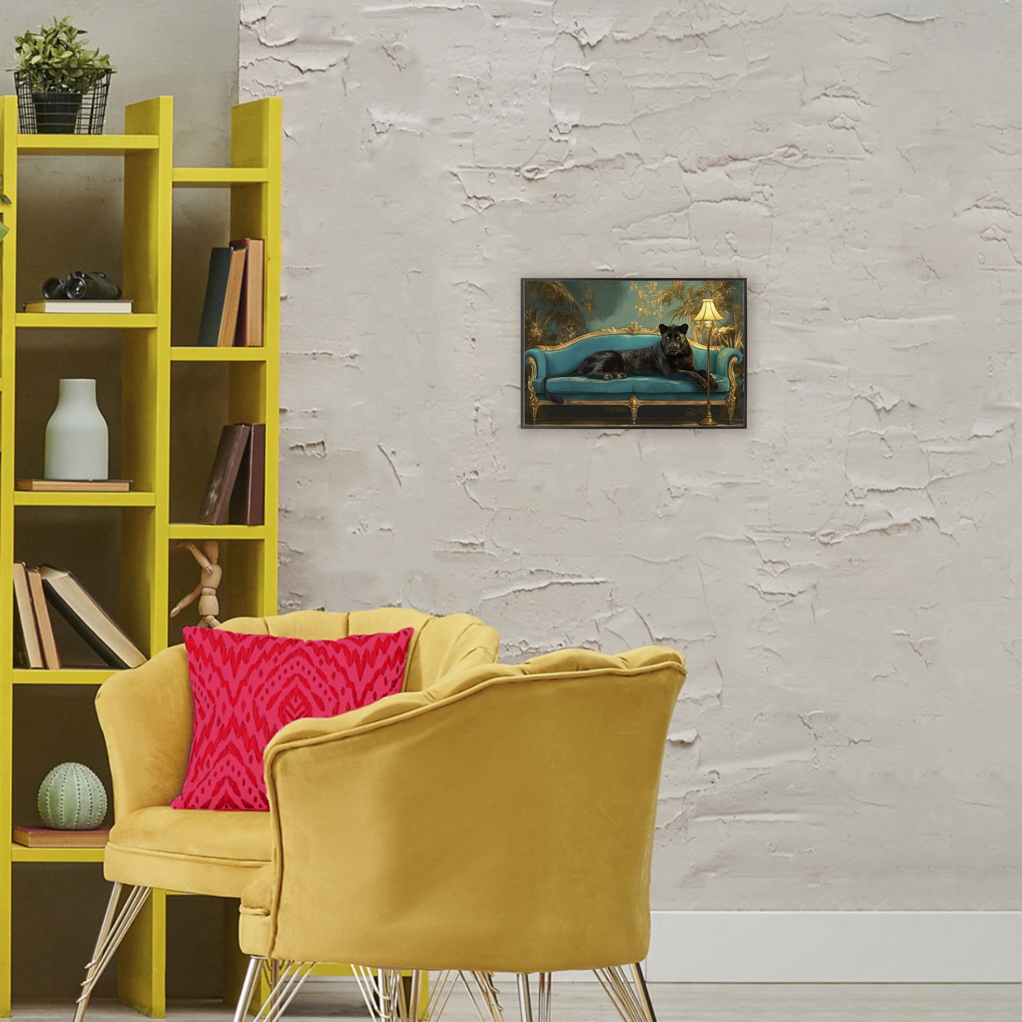 Stupell Industries Exotic Lounging Panther Black Framed Giclee Art, design by Tina LeCour