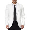 thumbnail image 1 of INSPIRE CHIC Men's Coat Slim Fit Blazer Single Breasted One Button Formal Coat M White, 1 of 7