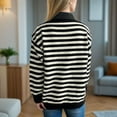 thumbnail image 3 of Juebong Stripe Sweater for Women Crewneck Sweaters Spring Fall Pullover Blouse Sweatshirts Long Sleeve Knit Sweater, 3 of 6