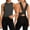 1—Black, variant on Womens Workout Cropped Tank Tops Cut out Crossing Backless Design Crew Neck Sleeveless Running Yoga Active T Shirts Soft Comfy Breathable Solid Color Basic Tees 1—Blue XXL