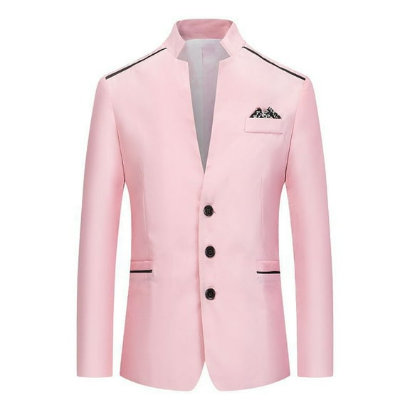 AOOCHASLIY Fall Clothes Men's Suit One Button Suit Formal Dress Performance Suit Fitted Long Sleeved Lapel Suit Blazer