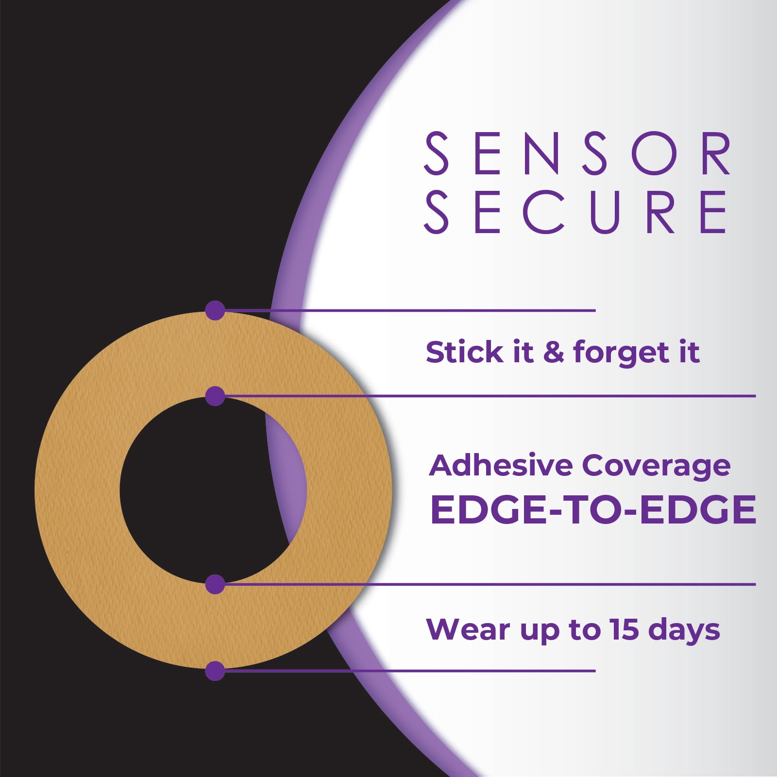 CoverGuard Center Cut Overpatches for Dexcom G7 | 25 Ct Tan | Premium Waterproof CGM Covers | Latex-Free | Anti-Fray | Easy Application & Removal | Sensor Protection