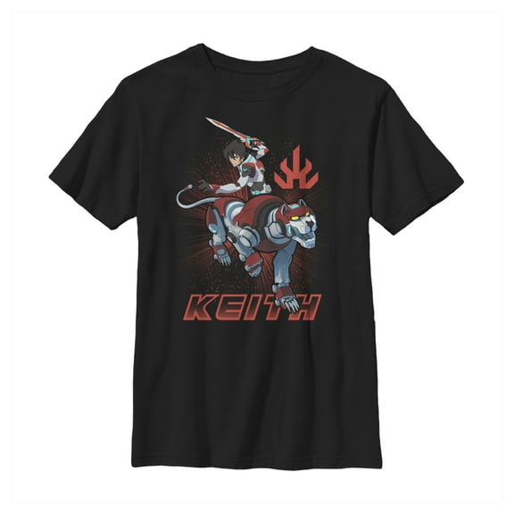 Boy's Voltron: Legendary Defender Keith Lion Action Pose Graphic Tee Black Small