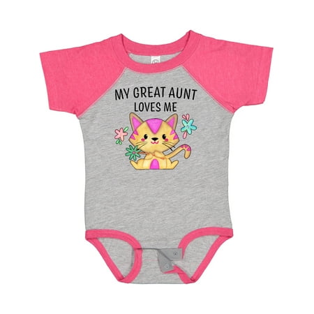 

Inktastic My Great Aunt Loves Me with Cute Kitten and Flowers Boys or Girls Baby Bodysuit