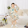 thumbnail image 6 of Wearable Blanket with Sleeves and Pocket Oversized Hooded Sweatshirt 3-14 YR Cartoon Horses and Flowers S, 6 of 7