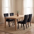 thumbnail image 5 of DONICK Wing-Back Dining Chair,Kitchen & Dining Room,Velvet,Soild Wood,Nailhead Trim(Black,Set of 2), 5 of 12
