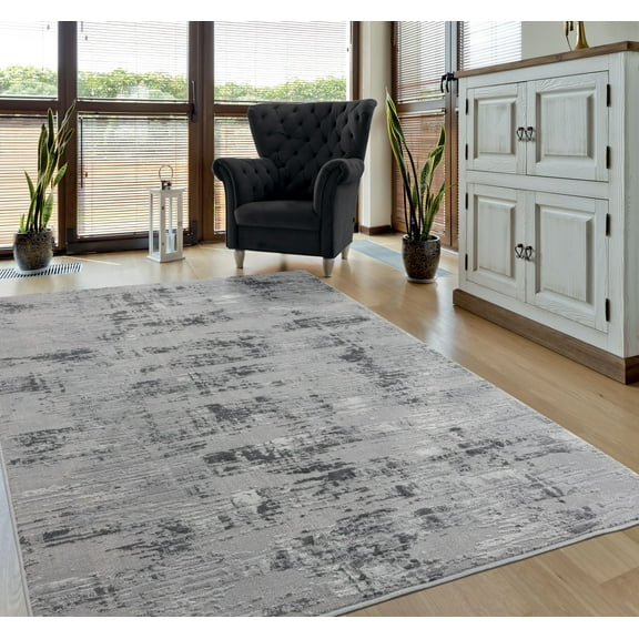 United Weavers Rasbora Altum Contemporary Abstract Area Rug, Grey, 12'6" x 15'