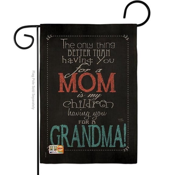 13 x 18.5 in. Mom Grandma Burlap Summer Mothers Day Impressions Decorative Vertical Double Sided Garden Flag
