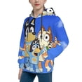 thumbnail image 2 of Lsque Bluey Patten Youth Hoodie Sweatshirt Pullover with Kangaroo Pocket Boys and Girls Hoodie Warm Hoodie for Kids, 2 of 8