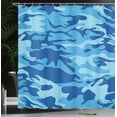thumbnail image 3 of Ambesonne Camouflage Shower Curtain, Aquatic Abstract, 69"Wx84"L, Pale Blue Navy Blue, 3 of 4