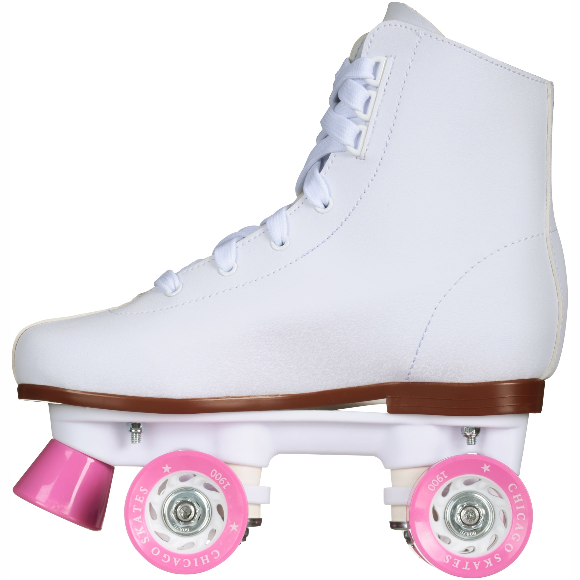 Size Y... Chicago Skates Girl’s Classic Roller Skates White Rink Quad Skates 