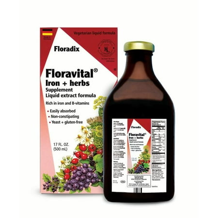 Floradix Liquid Iron - Salus-Haus Floravital Iron plus Herbs 17 Oz