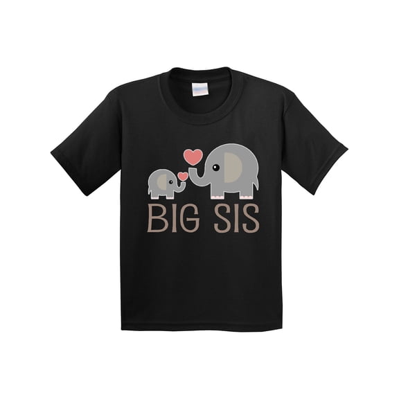 Inktastic Big Sis Elephant Youth T-Shirt