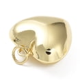 thumbnail image 2 of Eco-Friendly Brass Pendants Cadmium Free & Lead Free with Jump Ring Heart Charm Real 18K Gold Plated 26.5x25x13mm, 2 of 2
