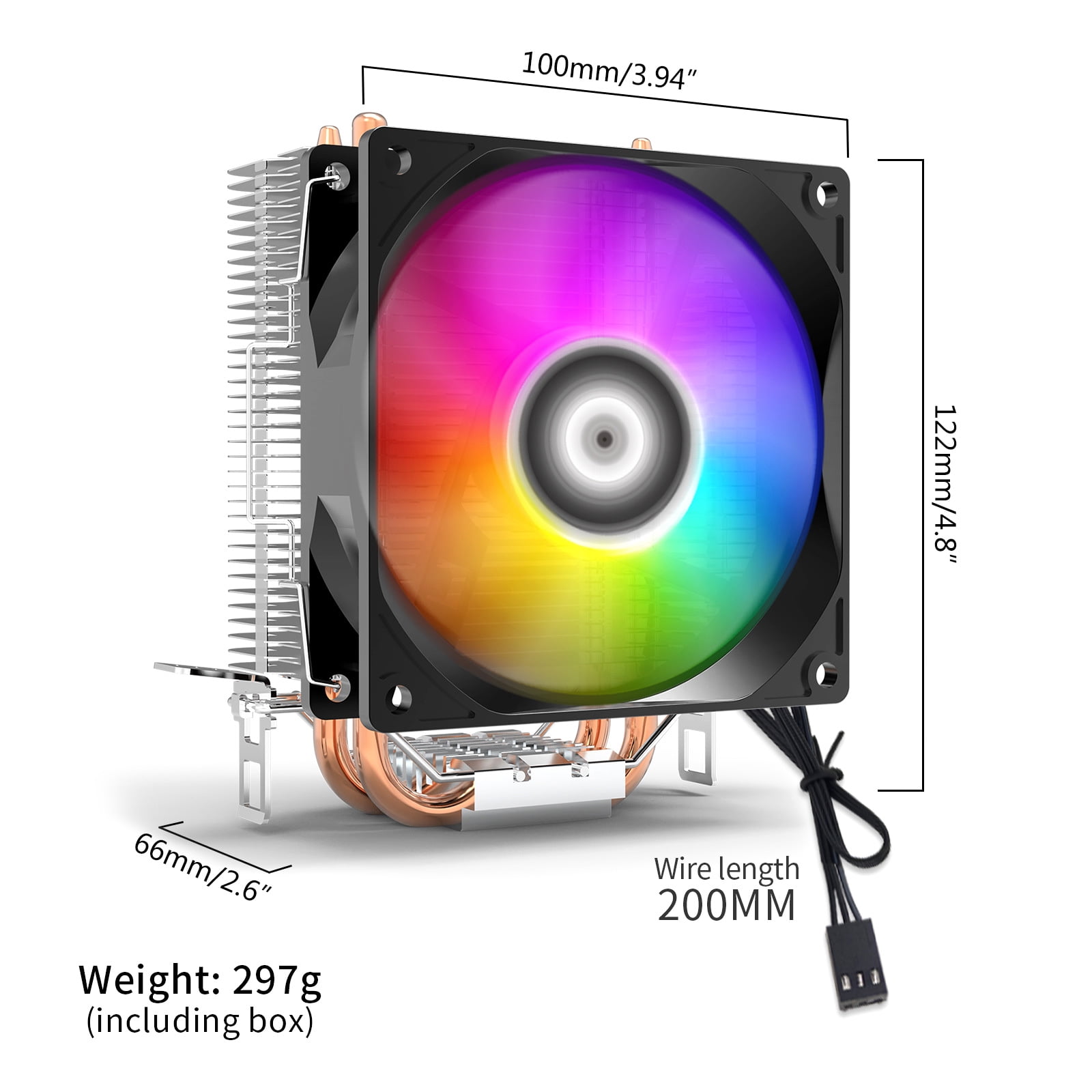 9CM CPU Cooler with Copper Pipes CPU Cooling Radiator Heatsink A200/A200Plus for Computer Gamers