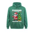 thumbnail image 3 of Sudadera con capucha personalizada para hombre con hilo dental de Papá Noel alrededor del árbol de Navidad y luces, nueva moda, con estampado, 3 of 5