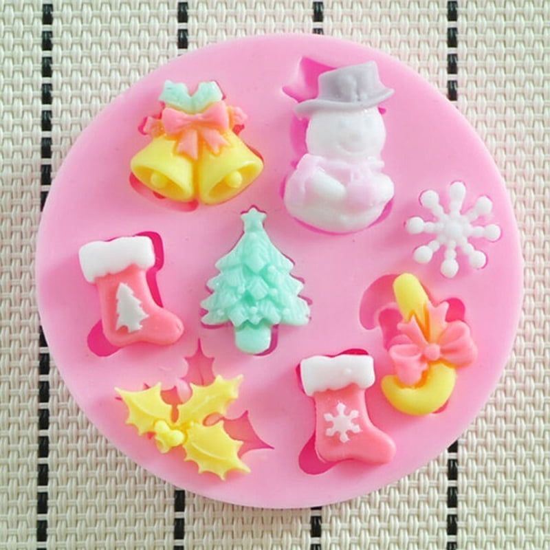Novelty Silicone Mould Christmas Fondant Cake Molds Sugar Craft Tools DIY 