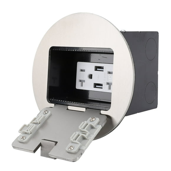 Floor Electrical Outlet, Floor Socket Recessed 2 Sockets 2500W 20A for School