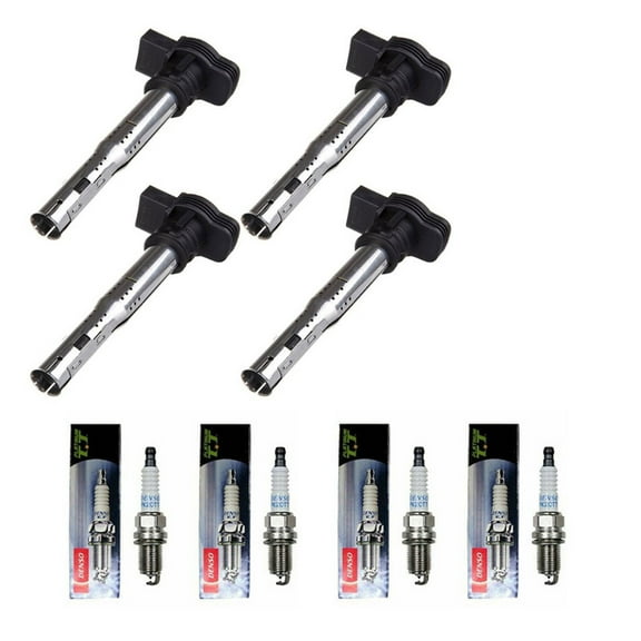 Set of 4 ISA Ignition Coils and Denso Platinum Spark Plugs Compatible with Volkswagen GTI Eos Audi A4 UF575 Fits select: 2011-2013 VOLKSWAGEN JETTA SE, 2012-2013 VOLKSWAGEN PASSAT SE