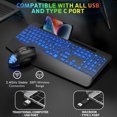thumbnail image 4 of Wagpak Wireless Keyboard and Mouse with 2.4 GHz, Backlits, Wrist Rest, Holder, Jiggler Mouse for Computer, Mac, PC, Laptop, Chromebook, 4 of 8