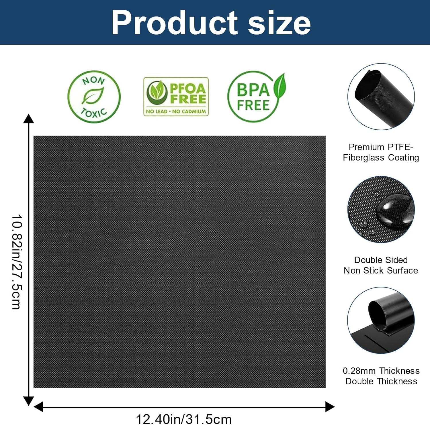 JJEAN-4-Pack reusable Fiberglass Baking Mats for Ninja DT201 DT251 Foodi 10-in-1 Smart XL Air Fry Oven, 10.83"x12.4" Heat-Resistant Non-Stick oven liners mat for bottom of oven Air Fryer accessories