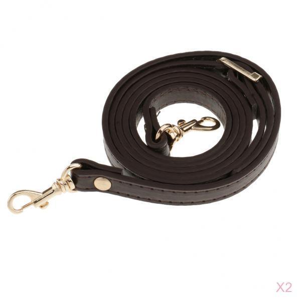 Correas de bolso 120 cm Paquete de 2 Asas de Bolso de Cuero PU Correa para El Hombro Correa de Transporte Correa de Repuesto L: 1,2 Cm , café Cantidad de café(2) Magideal Correas de bolso 120 cm