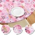 thumbnail image 4 of Pioneer Flower Floral Print Pattern Round Fitted Tablecloth with Elastic Edge,Dining Table Cover Waterproof,Outdoor Round Tablecloth for Camping,Dining,Indoor and Outdoor, 4 of 7