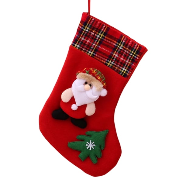 Naiovety Lints Calcetín de Navidad Colgante portátil Reemplazo temático de Navidad Decorativo Bolsa de regalo de gran capacidad Decoración con cordón Kits de decoración para fiestas Papá Noel Naiovety HA069734-01