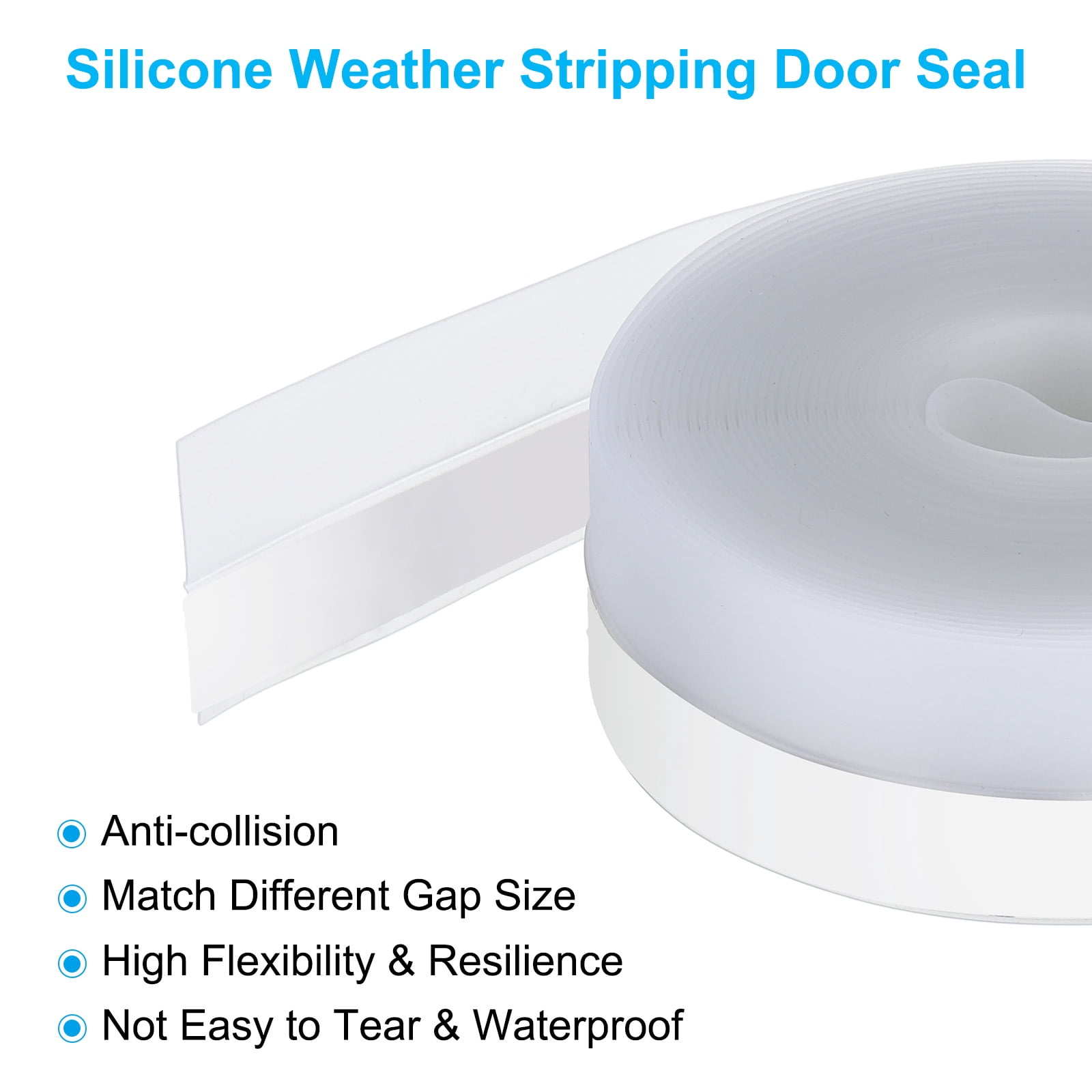 Unique Bargains Silicone Self-Adhesive Dustproof Waterproof Weather Stripping Clear 25mm
