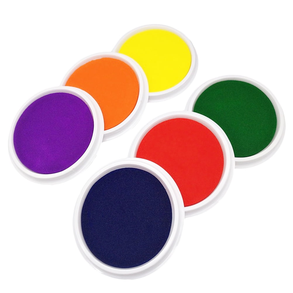 6 Pcs Hand Ink Pad Stamp Pad Washable Finger Palm Ink Colorful Graffiti Ink Pad for Children Kids (Random Color), Size: 18, Other