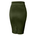 thumbnail image 2 of J. METHOD Women's Midi Skirt Stretch Knit Bodycon Slim Fit Office Elastic Waist Pencil Solid Skirts Made in USA NEWSK10 Oilve XL, 2 of 5