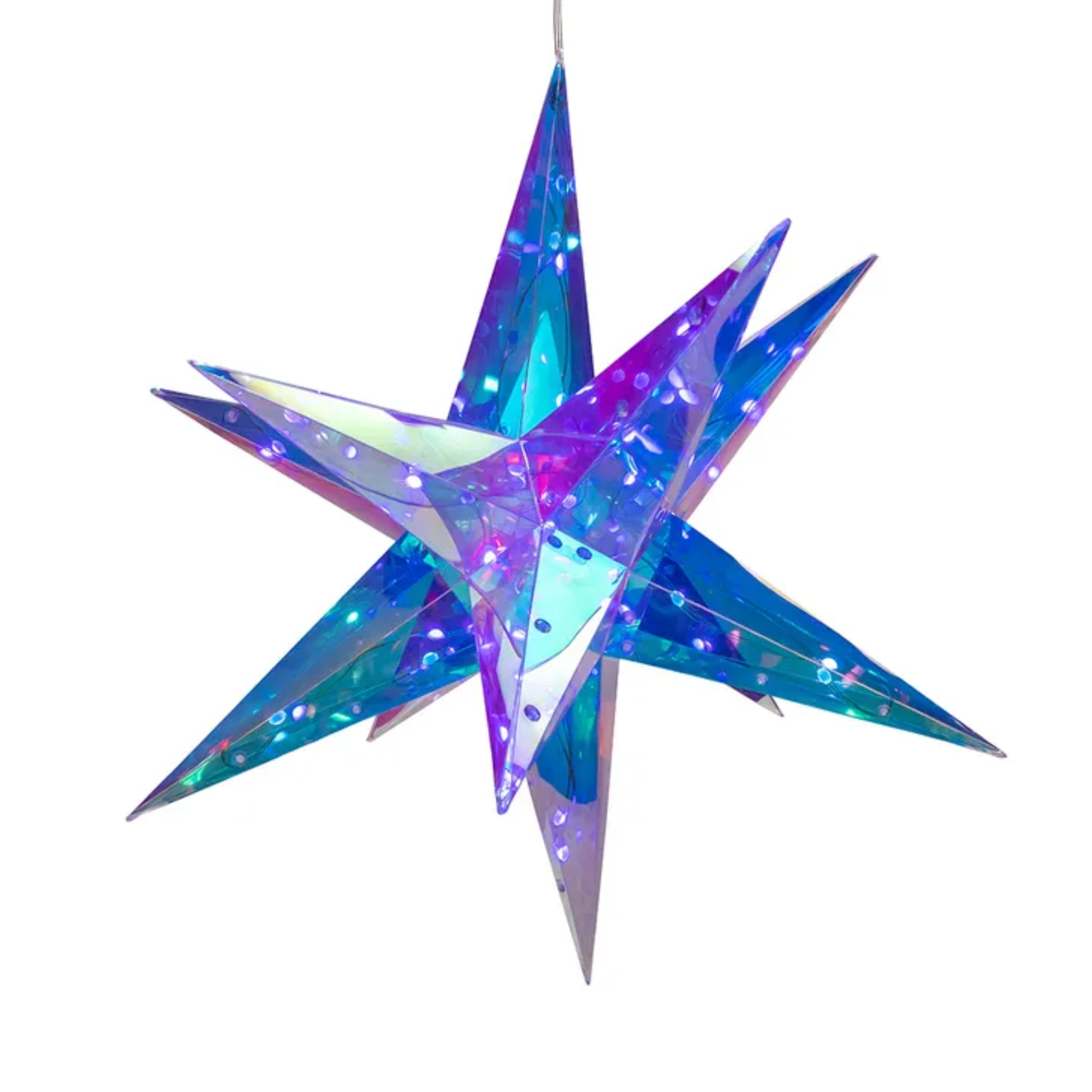 Kurt Adler Pre-Lit RGB Smart LED Holographic Starburst, 17.75in
