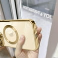 thumbnail image 6 of Magnetic Clear for iPhone 12 Pro Case with Camera Lens Protector [Compatible with MagSafe] Luxury Plating Bumper Soft TPU Shockproof Protective Slim Phone Cover for Women Girls-Gold, 6 of 12