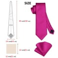 thumbnail image 3 of Hot Pink Mens Ties Classic Satin Necktie & Pocket Square Set with Gift Box Business Wedding Silk Tie, 3 of 7