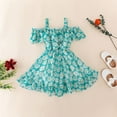 thumbnail image 2 of Toddler & Baby Girls Summer Off Shoulder Tutu Princess Dress Chiffon Flowy Beachwear Sundress, 2 of 6