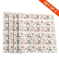 thumbnail image 4 of DouZhe Polyester Placemats Set of 4, Cartoon Cat Koala Panda Leaves Pattern Heat Resistant Place Mats for Dining Table, 12" x 18", 4 of 7