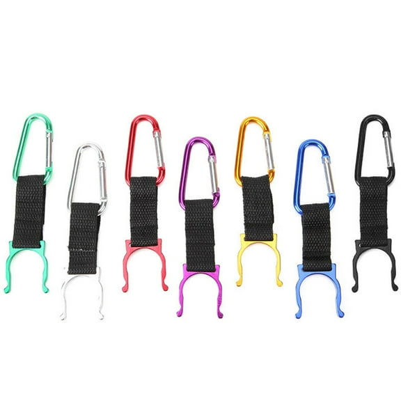 10pcs D Shaped Hanging Clips Portable Water Bottle Holder for Camping and Hiking (Random Color)