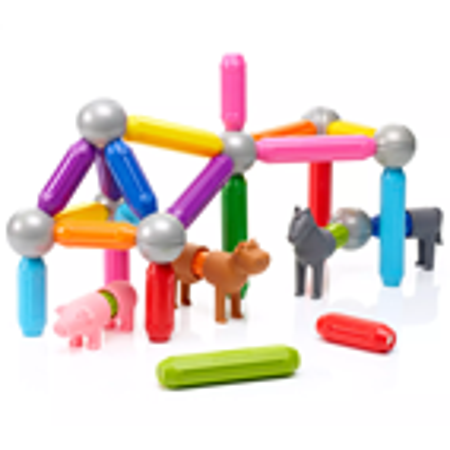 SmartMax My First Farm Animals Magnetic STEM Building Set with Soft Animals 38 Piece Pack