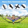 thumbnail image 4 of SUNCREAT Hammocks for Outside with Stand, Porch Hammock and Stand, 475 lbs Capacity, Patent Pending, Gray Stripes, 4 of 8