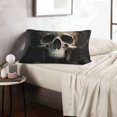 thumbnail image 6 of Xecao Gold Pattern Skull for Decorative Throw Pillow Case for Couch,Sofa or Bed Set,Pillow Cover for Sofa Home Decor Ideal Gift-16"x24", 6 of 6
